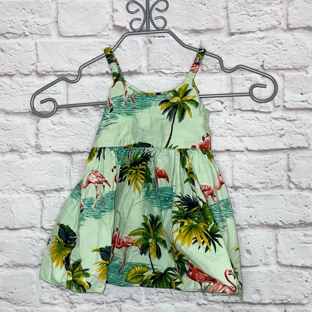 Pacific Legends Apparel 🌺 Made in Hawaii Green Flamingo Bungee Sundress Sz L